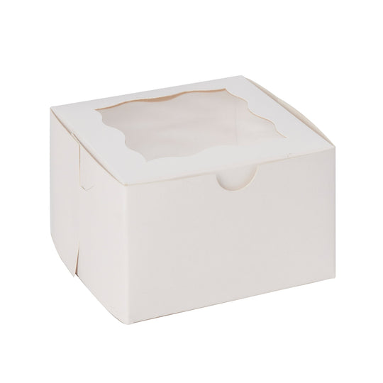 Pastry Boxes with Window | 50 Pack - White