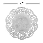 Round Lace Metallic Paper Doilies 4" - Set of 100 - Events and Crafts-Dulcet Delights