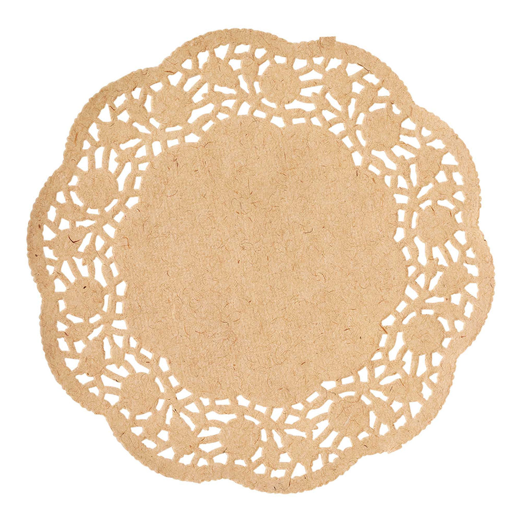 Events and Crafts  Round Lace Paper Doilies 12 - Set of 250 - Natural