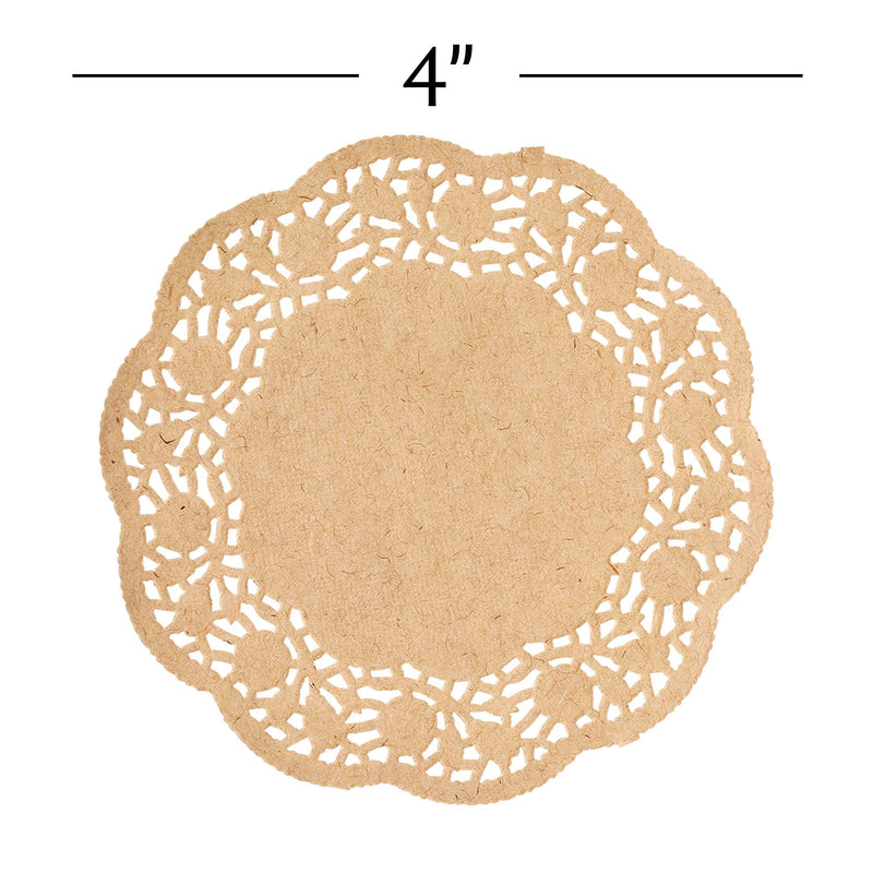Dulcet Delights Round Lace Paper Doilies 4 - Set of 250, Natural