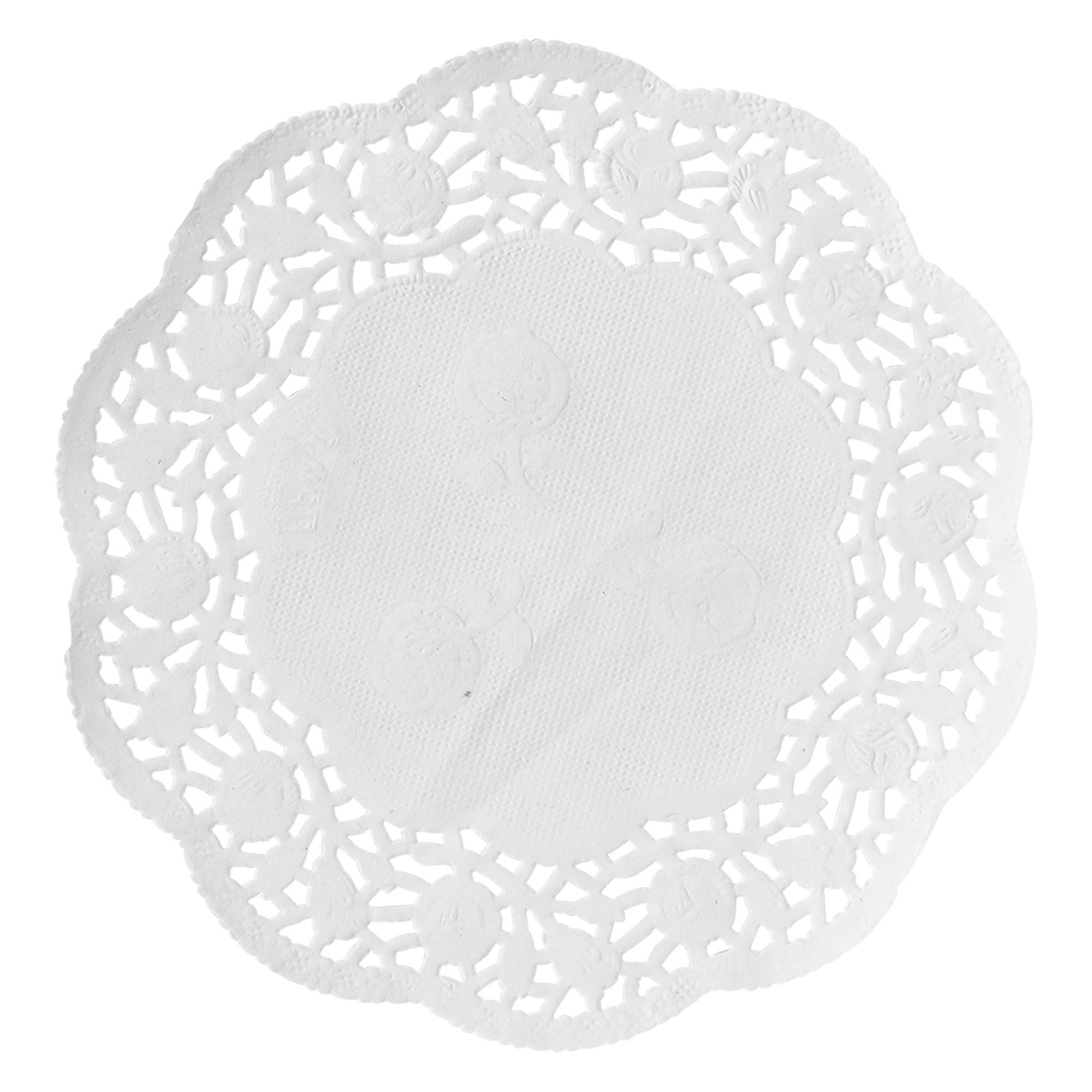 SafePro 4LD 4-Inch White Round Lace Paper Doilies, 1000/CS