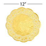 Round Lace Metallic Paper Doilies 12" - Set of 100 - Events and Crafts-Dulcet Delights