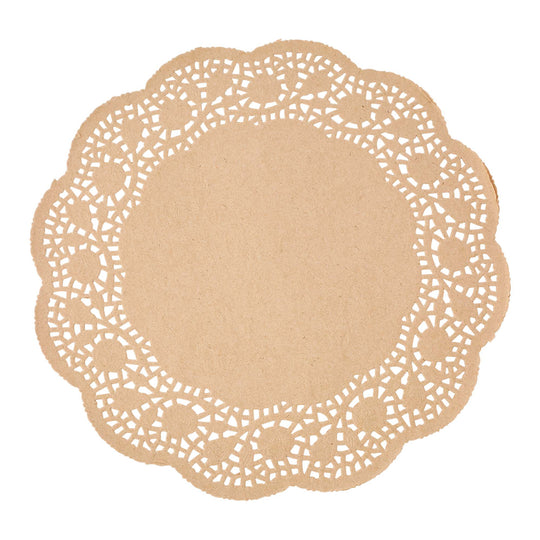 Round Lace Paper Doilies 12" - Set of 250 - Natural