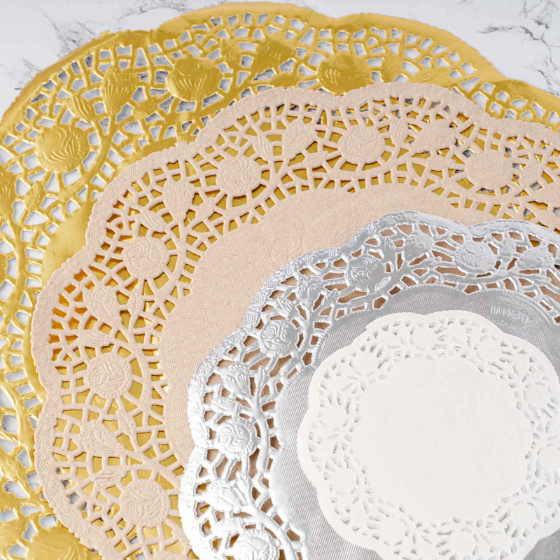 Events and Crafts | Round Lace Paper Doilies 12 - Set of 250 - White
