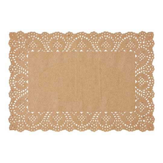 Rectangle Lace Paper Doilies 9" x 6¼" - Set of 250-Natural