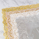 Rectangle Lace Metallic Paper Doilies 15½" L x 11¾" W - Set of 100 - Events and Crafts-Dulcet Delights