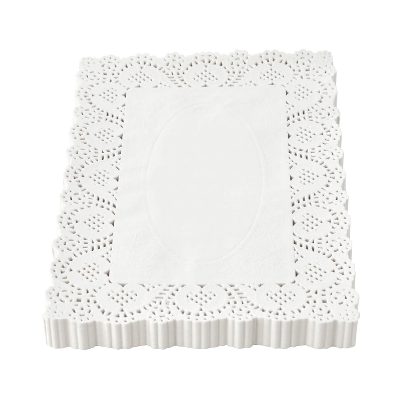 Rectangle Lace Paper Doilies 15½" L x 11¾" W - Set of 250 - Events and Crafts-Dulcet Delights