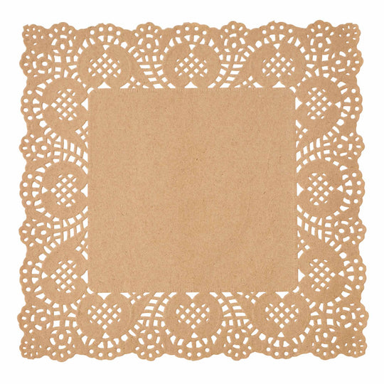 Square Lace Paper Doilies 12" - Set of 250-Natural