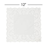 Square Lace Paper Doilies 12" - Set of 250 - Events and Crafts-Dulcet Delights
