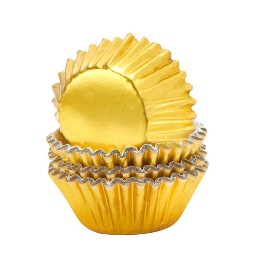 Mini Cupcake Liners  Metallic - Gold