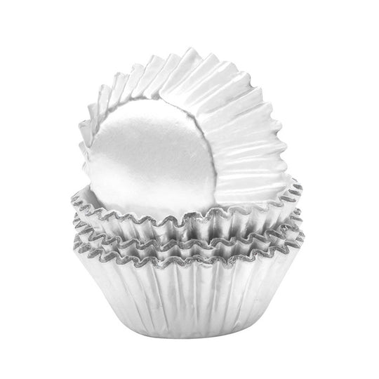 Mini Cupcake Liners  Metallic - Silver