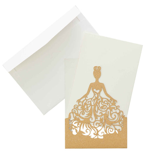 Laser Cut Princess Invitation Set-Gold