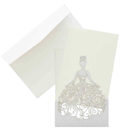 Laser Cut Princess Invitation Set-Silver