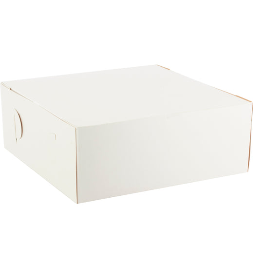 Cake & Pastry Box - 12"W x 12"L x 4"H - Set of 100 - White