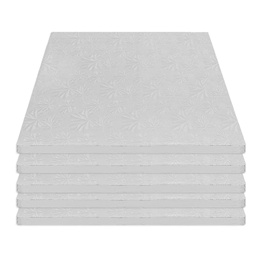 Filigree Square Cake Drum 10" - Set of 5 - Silver