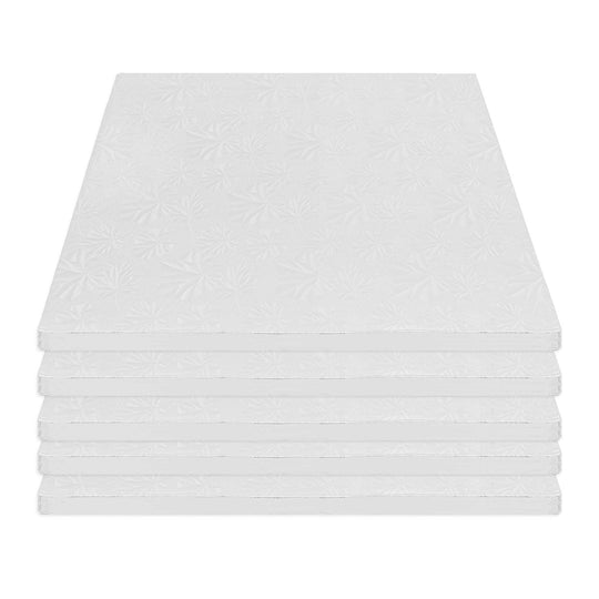 Filigree Square Cake Drum 12" - Set of 5 - White