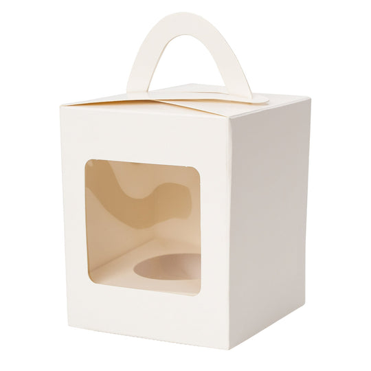 Individual Cupcake Box with Window - Set of 12 - White