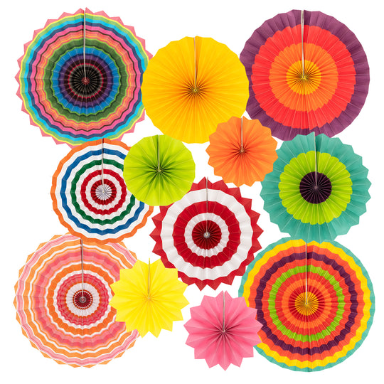 Fiesta Party Paper Fans Set