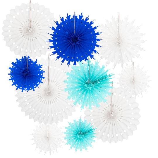 Winter Wonderland Party Paper Fans Set