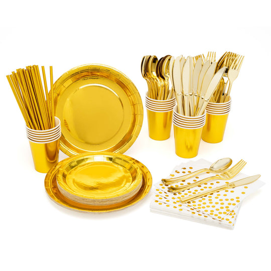 Gold Dinnerware Set - 25 People