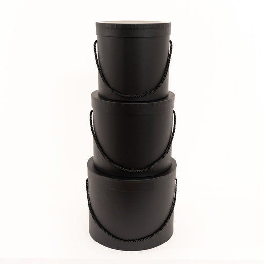 Nested Floral Boxes 3pc/set - All Black