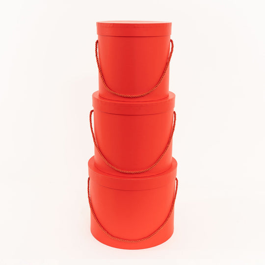 Nested Floral Boxes 3pc/set -Red