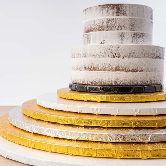 Filigree Round Cake Board 8" - Set of 5 Gold