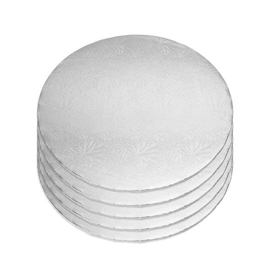 Filigree Round Cake Board 10" - Set of 5 Silver