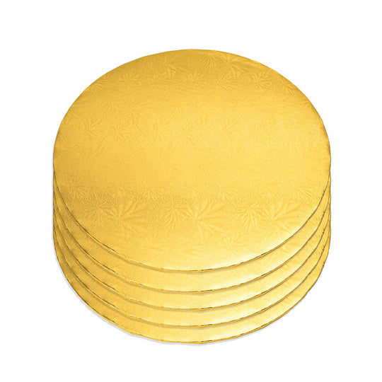 Filigree Round Cake Board 12" - Gold set of 5