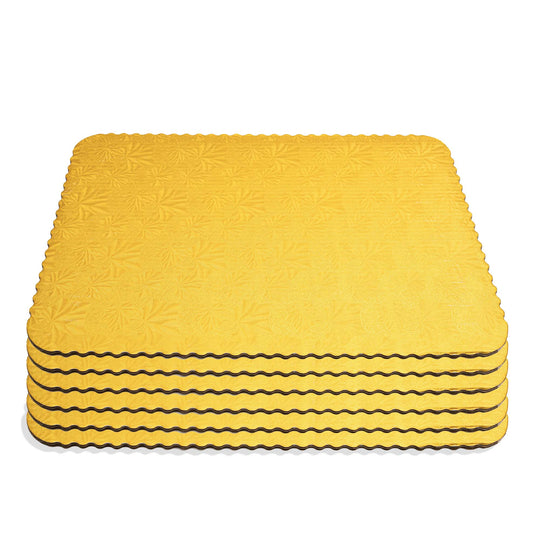 Filigree Scalloped Cake Board Quarter Sheet - Gold set of 3