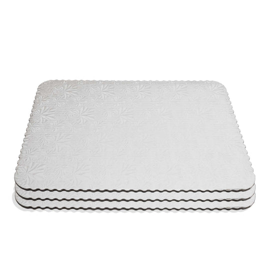 Filigree Scalloped Cake Board Full Sheet - Silver set of 3