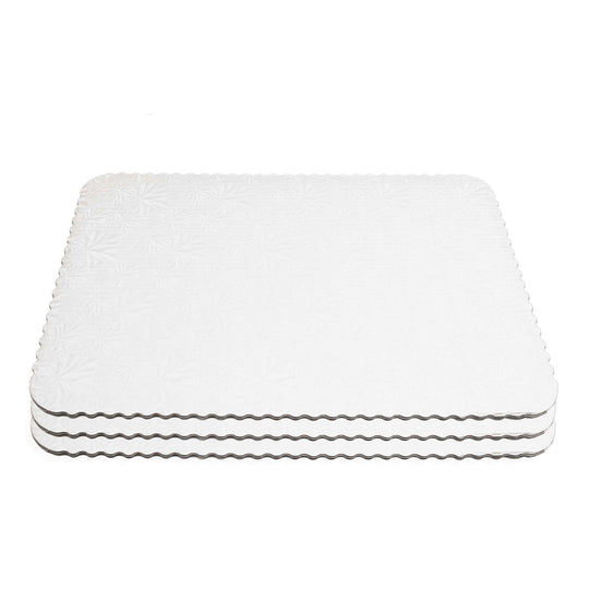 Filigree Scalloped Cake Board Full Sheet - White set of 3