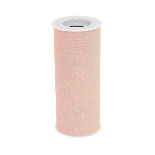 Glitter Fabric Tulle  6"W x 10 Yards- Blush