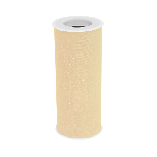 Glitter Fabric Tulle  6"W x 10 Yards- Ivory
