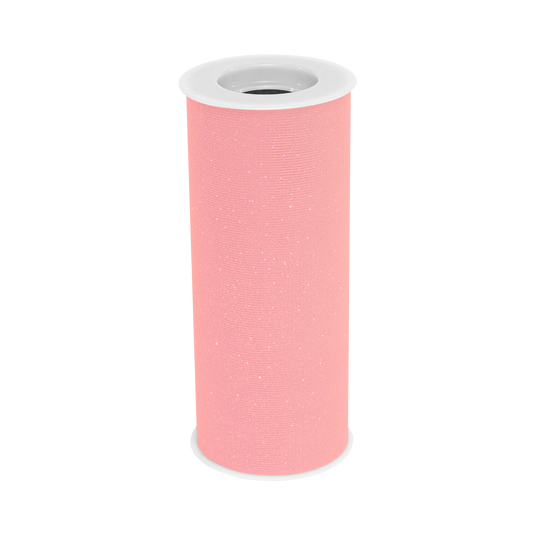 Glitter Fabric Tulle  6"W x 10 Yards- Pink