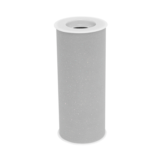Glitter Fabric Tulle  6"W x 10 Yards- Silver