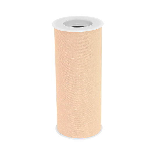 Glitter Fabric Tulle  6"W x 10 Yards- Tan