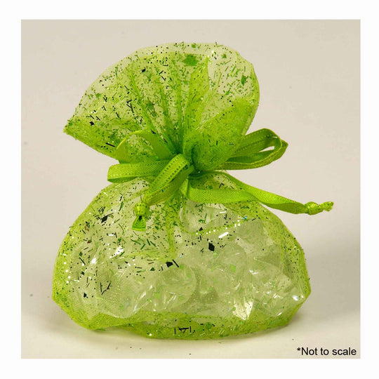 Glitter Organza Bags-Apple Green