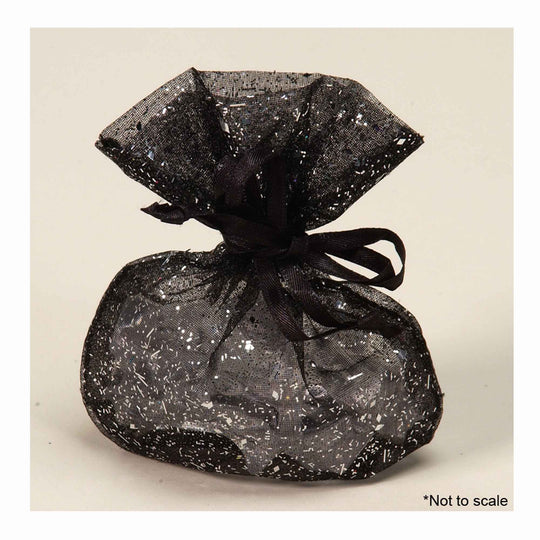 Glitter Organza Bags-Black