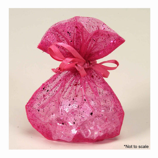 Glitter Organza Bags-Fuchsia
