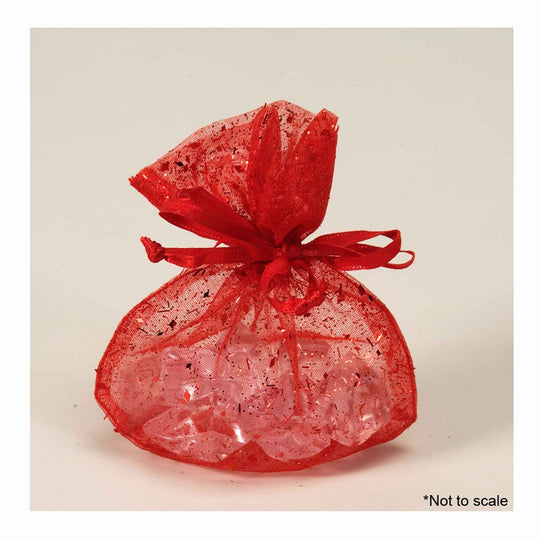 Small Glitter Organza Bag-Red