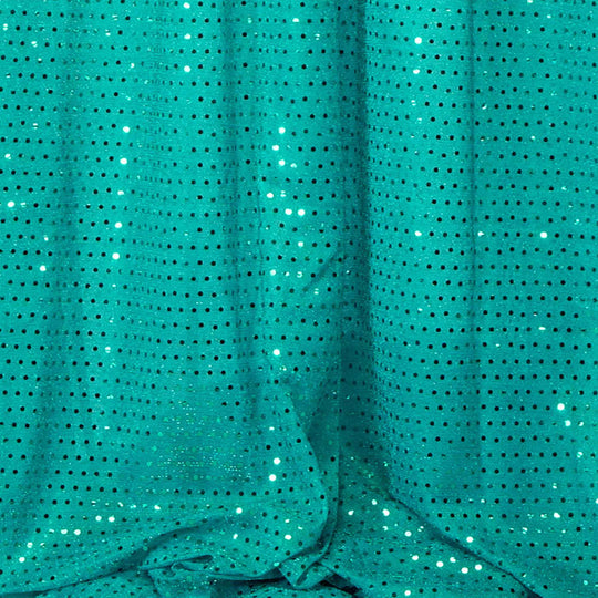 Spangle Knit Fabric Bolt Aqua