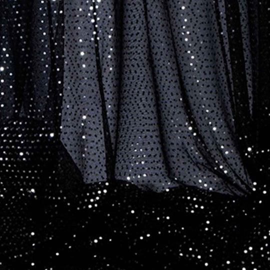 Spangle Knit Fabric Bolt Black