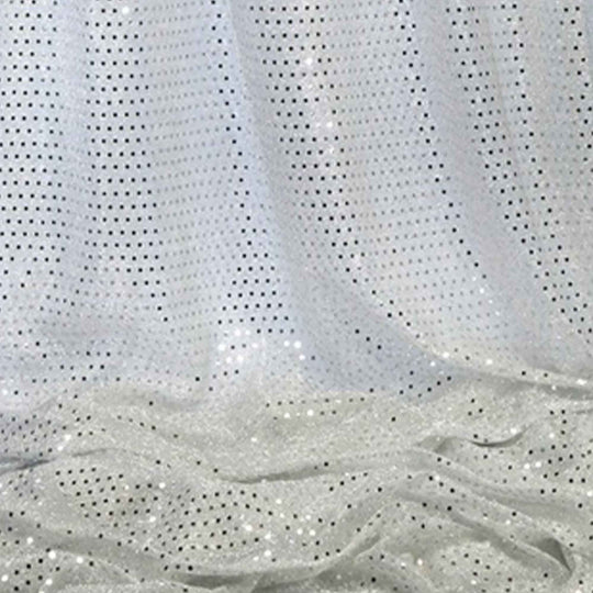 Spangle Knit Fabric Bolt Silver