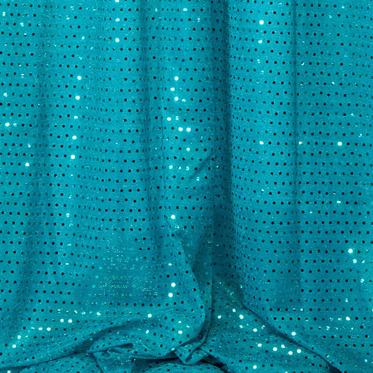 Spangle Knit Fabric Bolt Turquoise