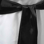 Satin Chair Bows - Black Closeup