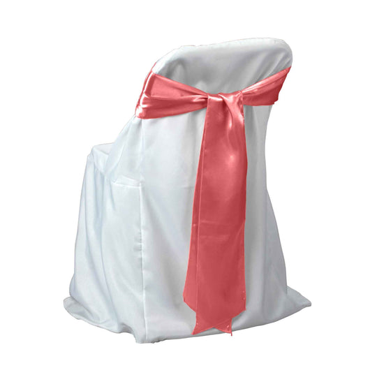 Satin Chair Bows - Coral