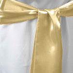 Satin Chair Bows - Gold Closeup