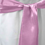 Satin Chair Bows - Pink Closeup