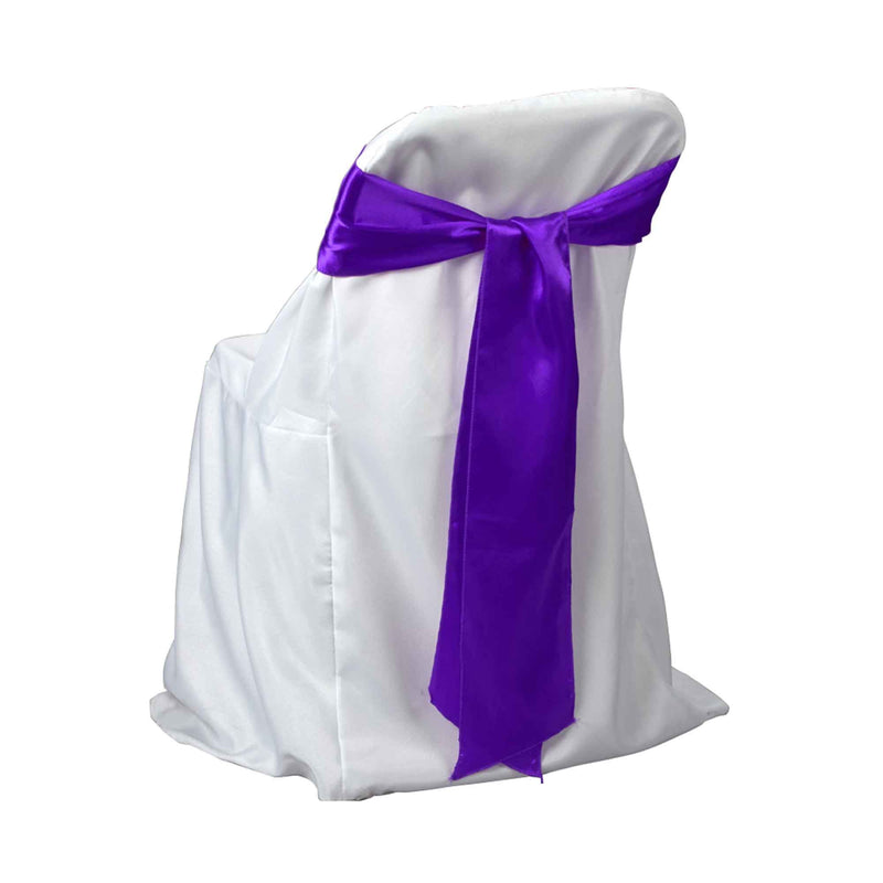 Satin Chair Bows - Purple
